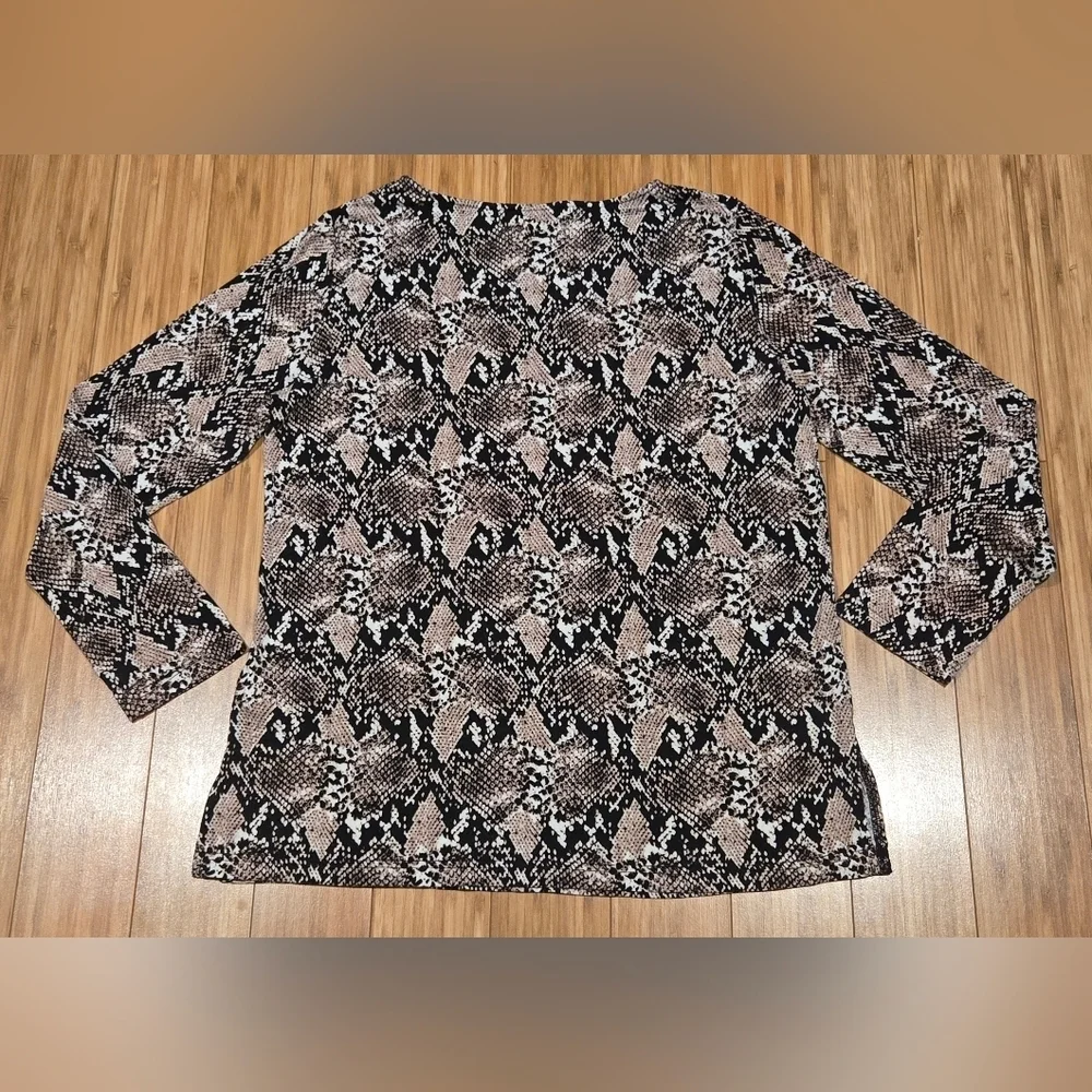 Mario Serrani Snake Print Long Sleeve Top